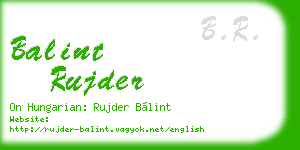 balint rujder business card